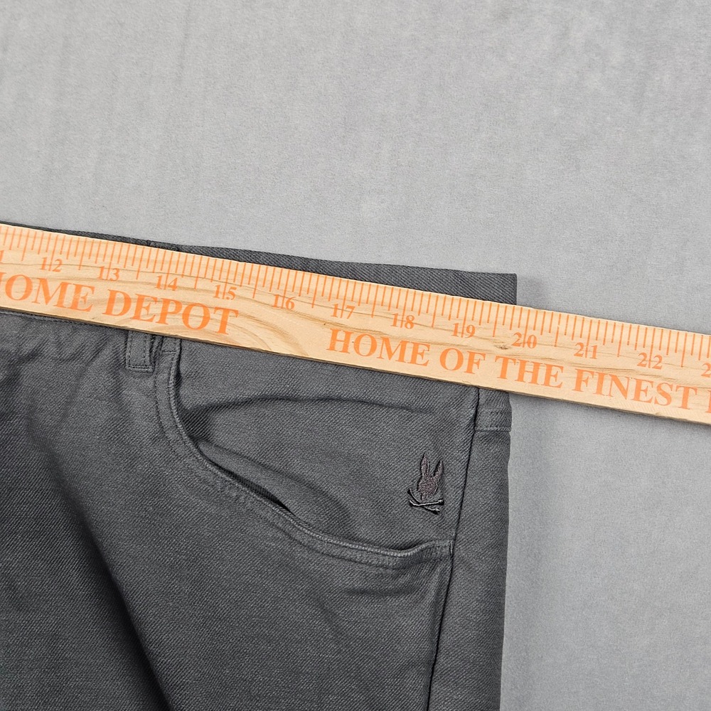 Psycho Bunny Hays Twill Pants Mens 38x30 Grey Cotton Rayon Stretch Trousers - Picture 8 of 14
